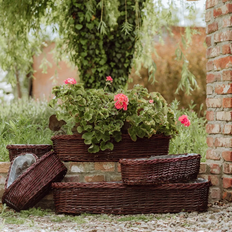 Fivina wicker planter covers with foil liner, set of 3. TheWickerStories