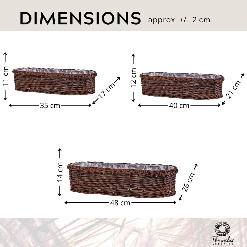 Fivina wicker planter covers with foil liner, set of 3. TheWickerStories