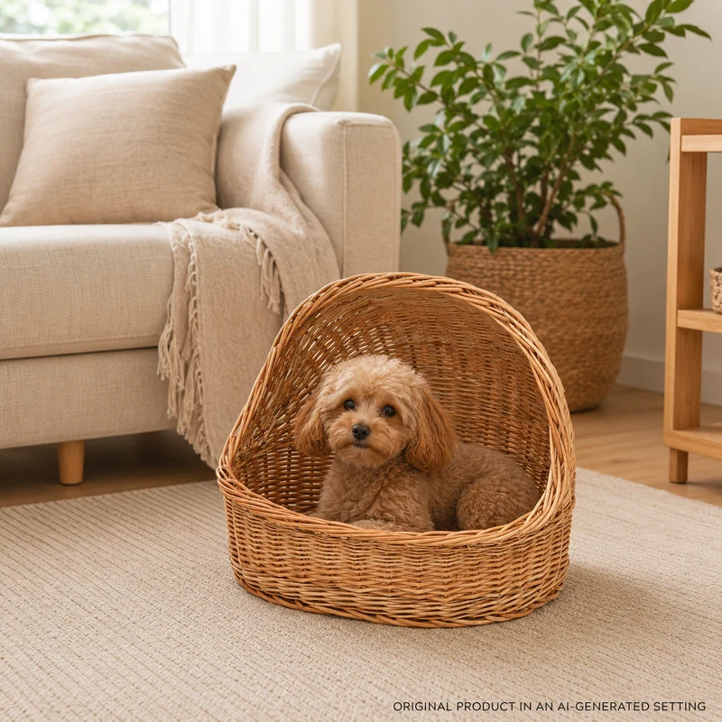 Elsa wicker house for cat and dog TheWickerStories