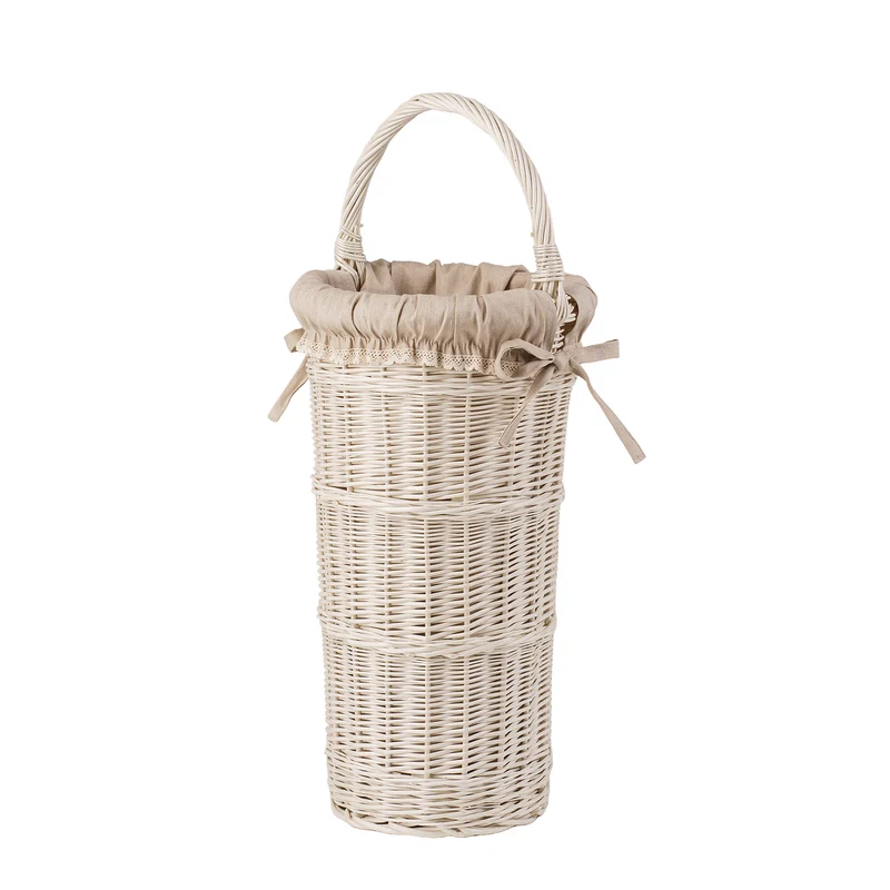 Vulpes wicker umbrella basket with beige trim TheWickerStories