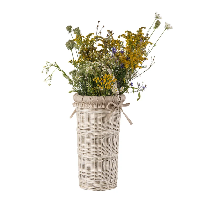 Vulpes wicker umbrella basket with beige trim TheWickerStories