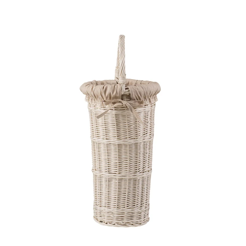 Vulpes wicker umbrella basket with beige trim TheWickerStories