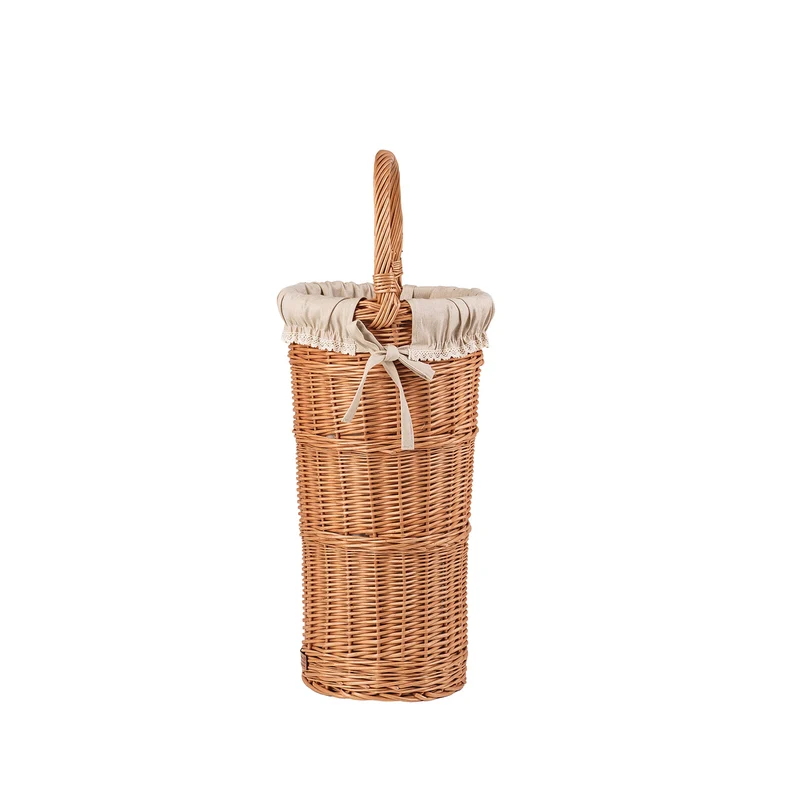 Vulpes wicker umbrella basket with beige trim TheWickerStories