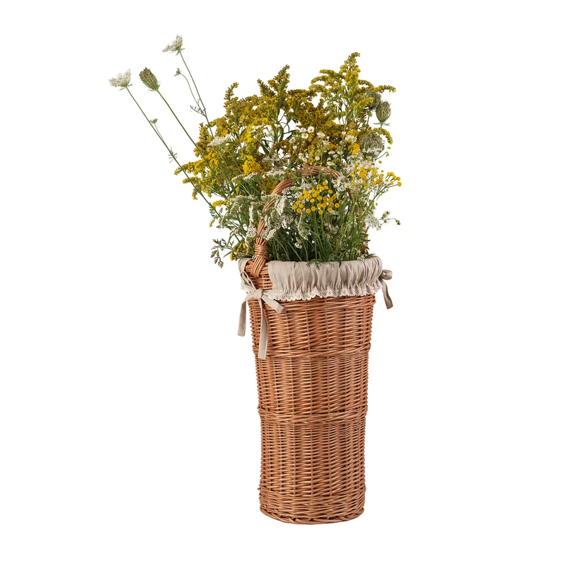 Vulpes wicker umbrella basket with beige trim TheWickerStories