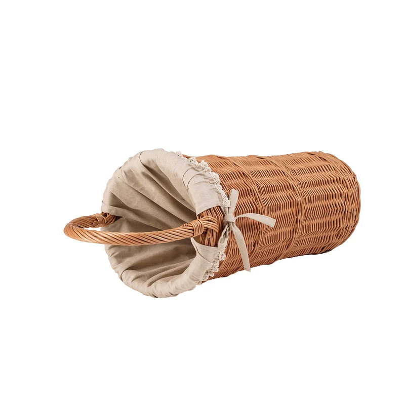 Vulpes wicker umbrella basket with beige trim TheWickerStories
