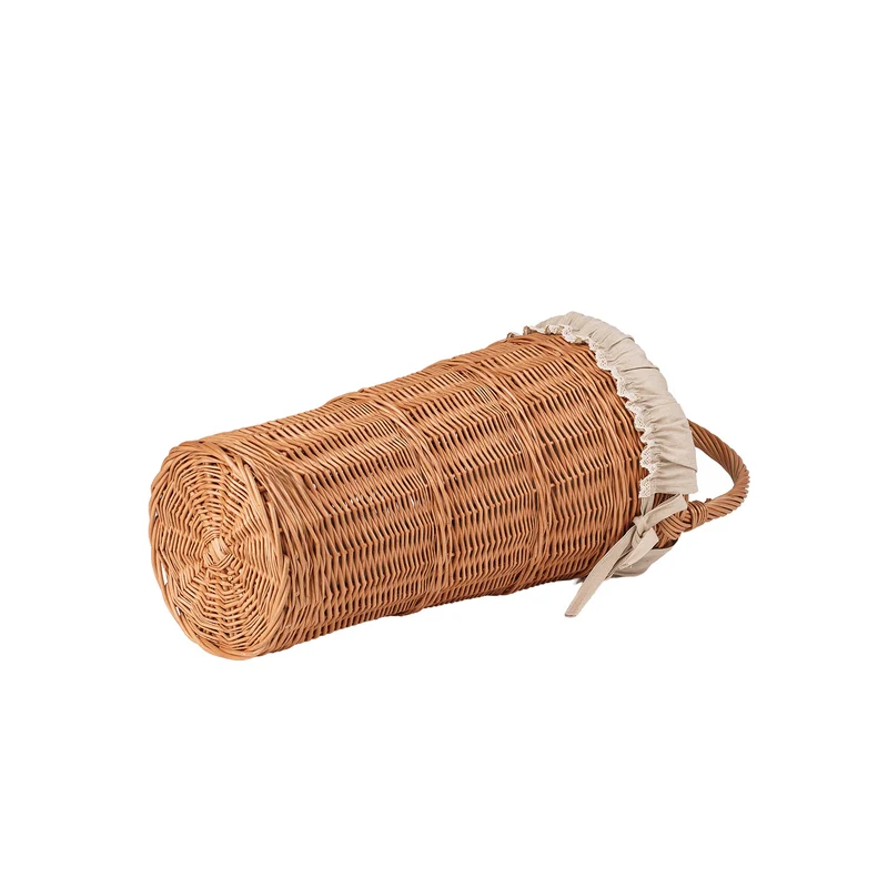 Vulpes wicker umbrella basket with beige trim TheWickerStories