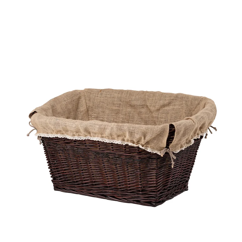 Mivella wicker firewood basket for fireplace with beige trim TheWickerStories