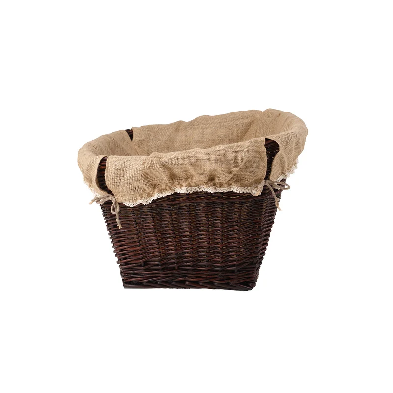 Mivella wicker firewood basket for fireplace with beige trim TheWickerStories