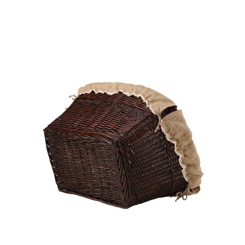 Mivella wicker firewood basket for fireplace with beige trim TheWickerStories