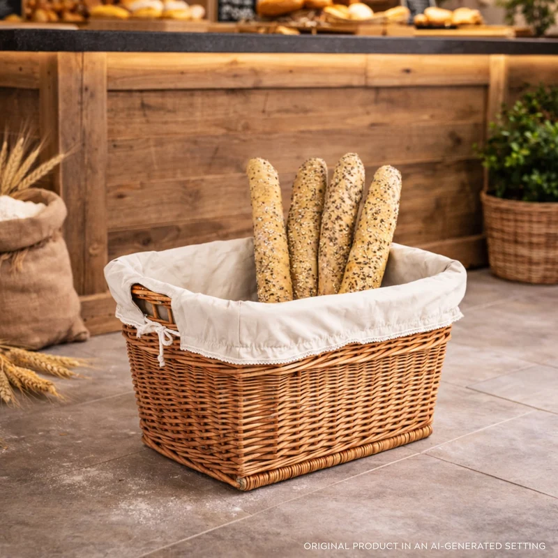 Mivella wicker storage basket with beige lining TheWickerStories