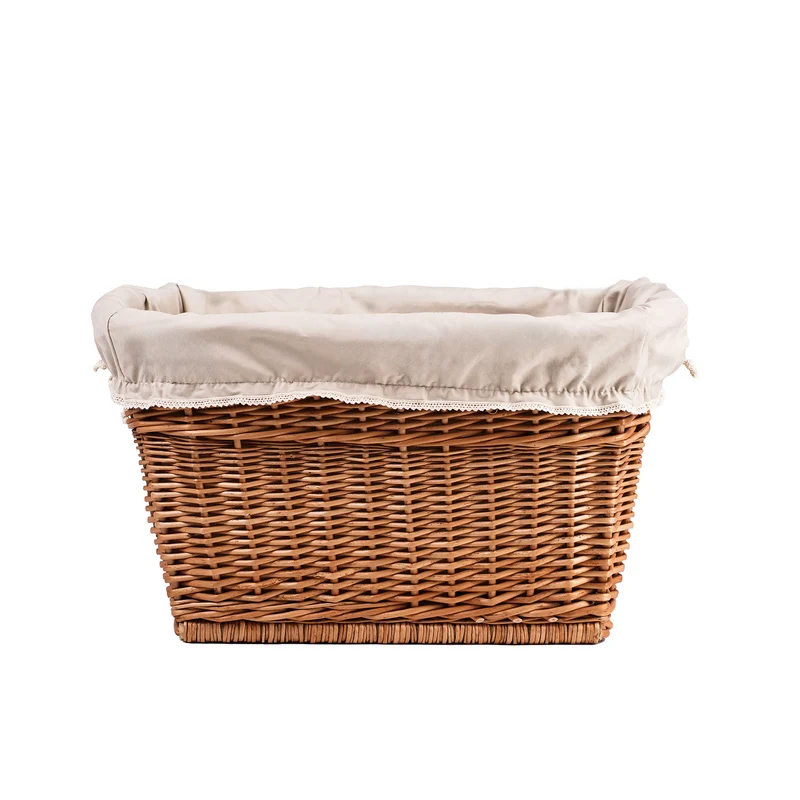 Mivella wicker storage basket with beige lining TheWickerStories