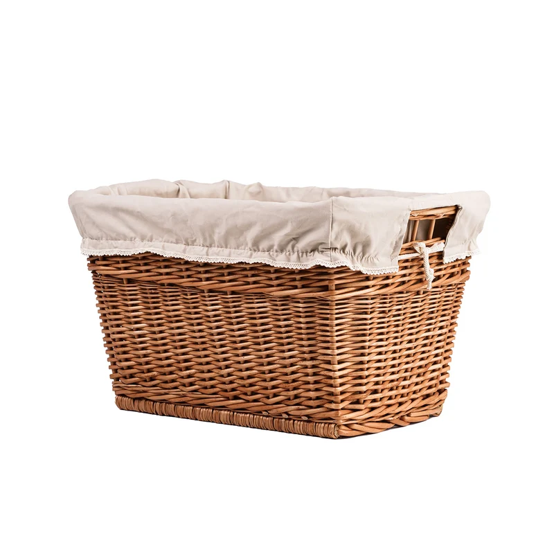 Mivella wicker storage basket with beige lining TheWickerStories