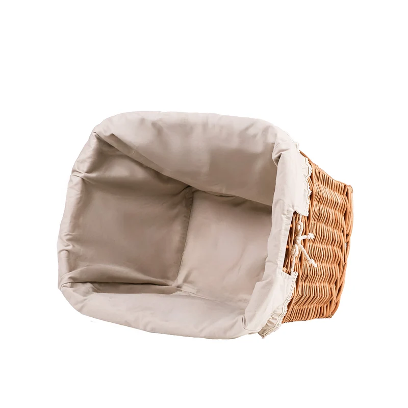 Mivella wicker storage basket with beige lining TheWickerStories