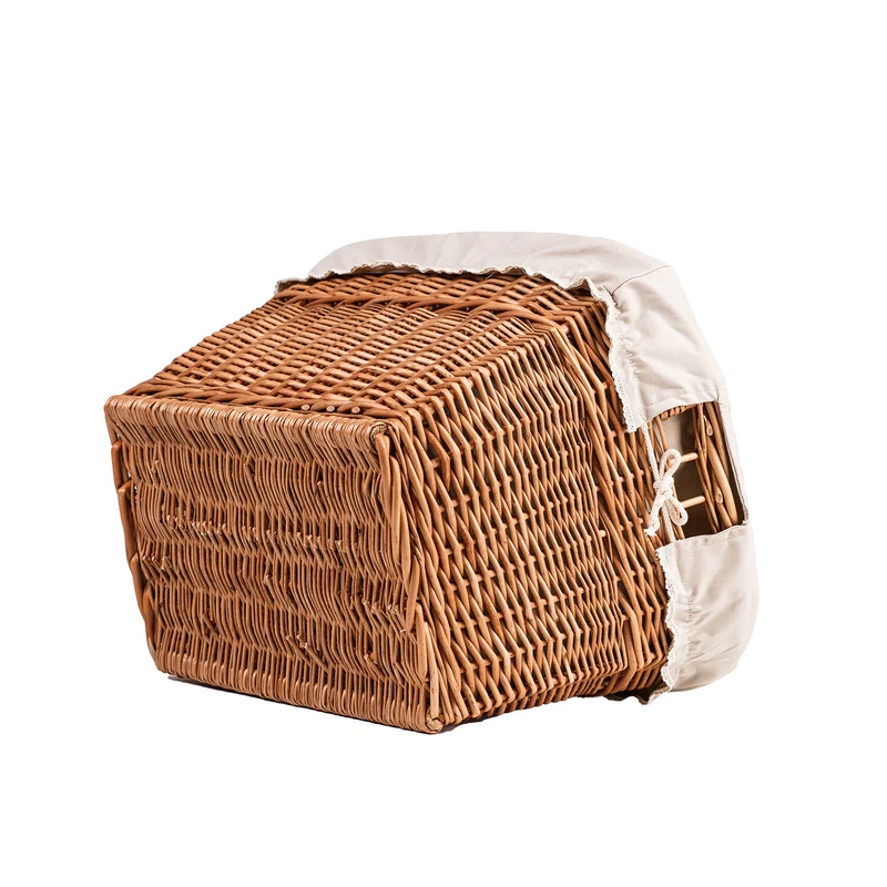 Mivella wicker storage basket with beige lining TheWickerStories