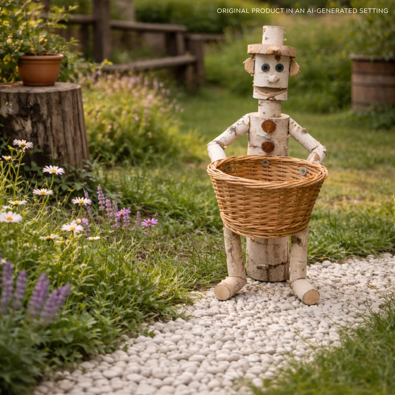 Lignum wooden decorative birch garden figurine TheWickerStories