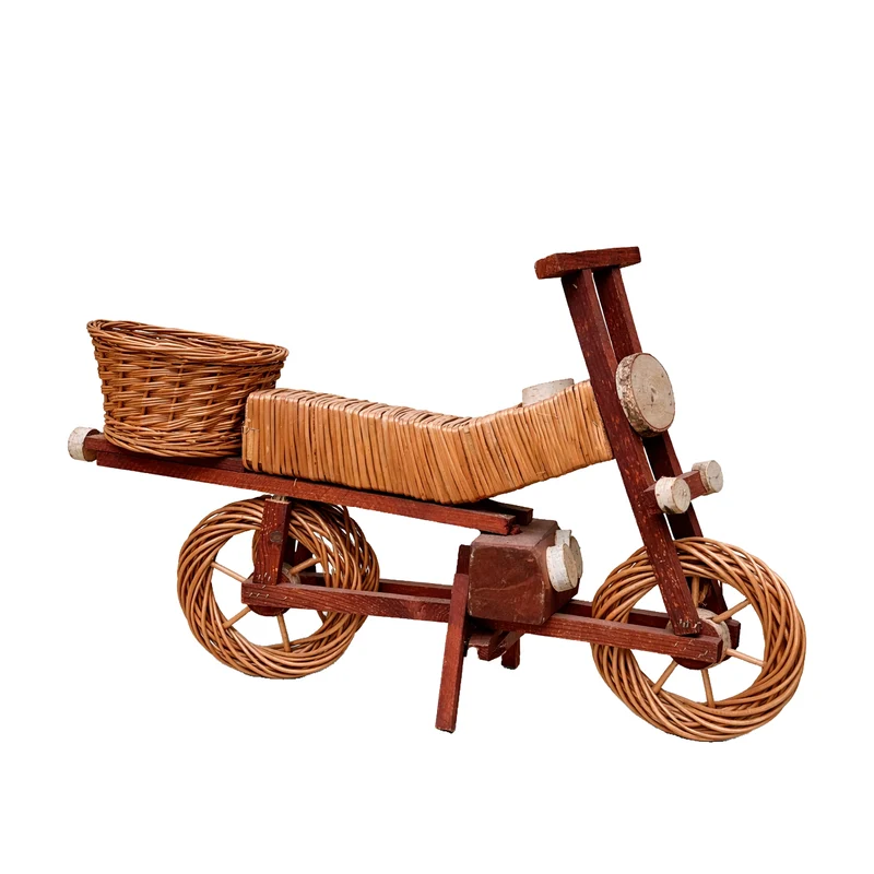 Lignum wicker decorative figurine with planter for the garden TheWickerStories