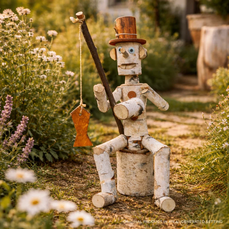 Lignum wooden decorative figurine made of birch for the garden TheWickerStories