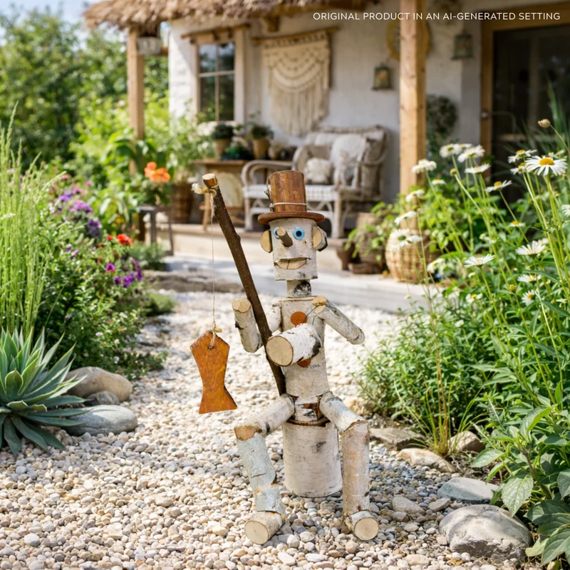 Lignum wooden decorative figurine made of birch for the garden TheWickerStories
