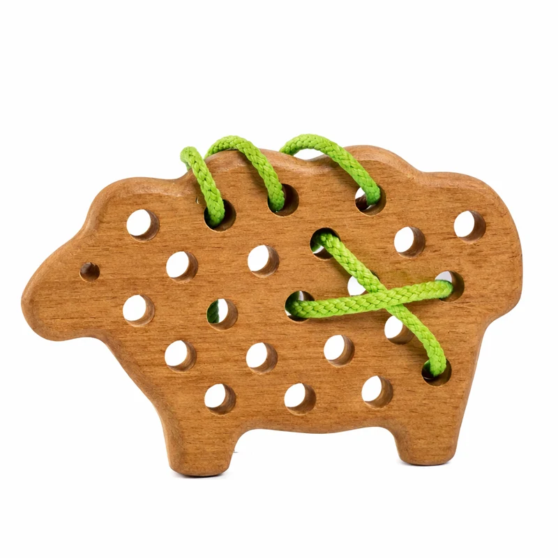 Pravia wooden sheep with lamb - children's toy, sew-on toy TheWickerStories
