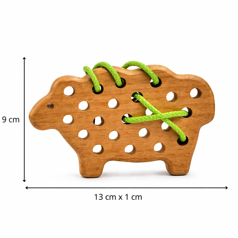 Pravia wooden sheep with lamb - children's toy, sew-on toy TheWickerStories