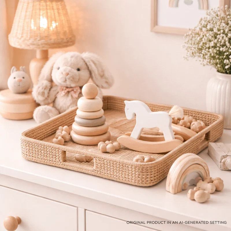 Parvus white wooden rocking horse - toy for children TheWickerStories