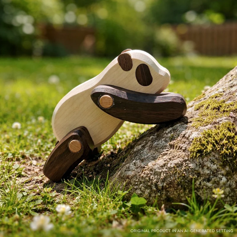 Pueri wooden panda - children's toy TheWickerStories