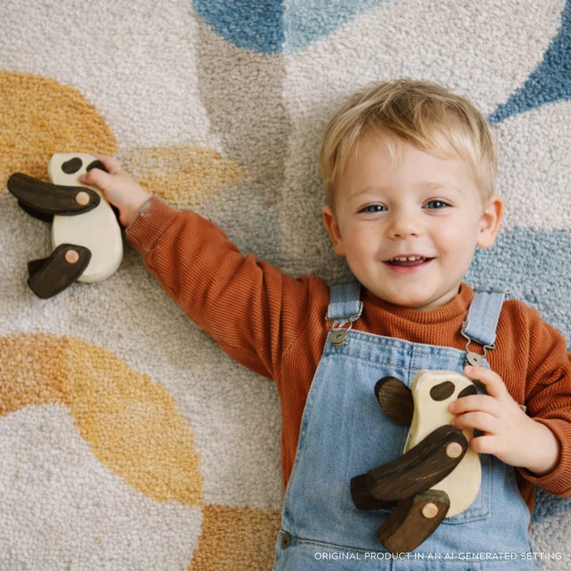 Pueri wooden panda - children's toy TheWickerStories