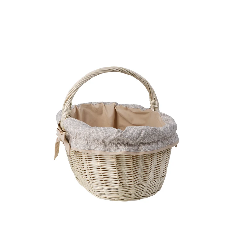 Walerissa wicker shopping basket with beige trim, with handle by TheWickerStories