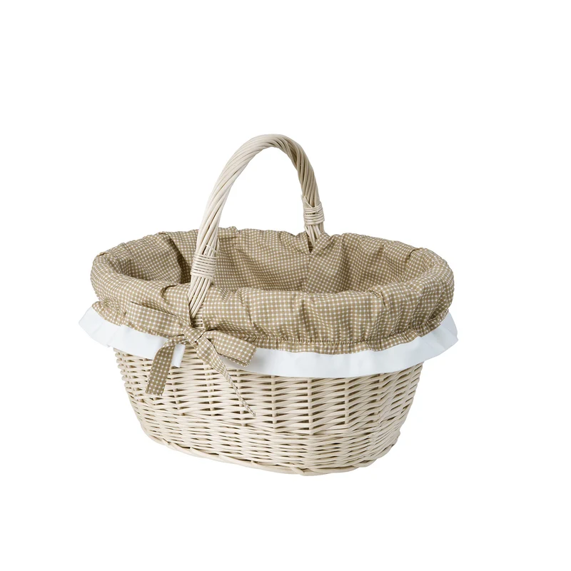 Walerissa wicker shopping basket with beige trim, with a handle TheWickerStories