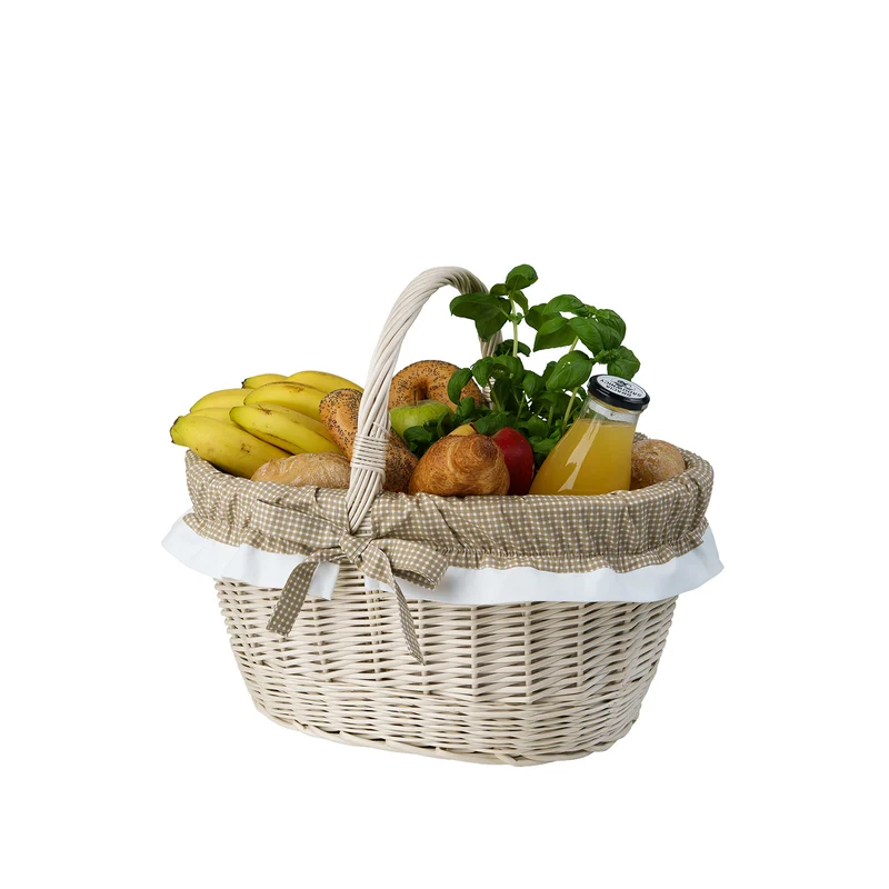 Walerissa wicker shopping basket with beige trim, with a handle TheWickerStories