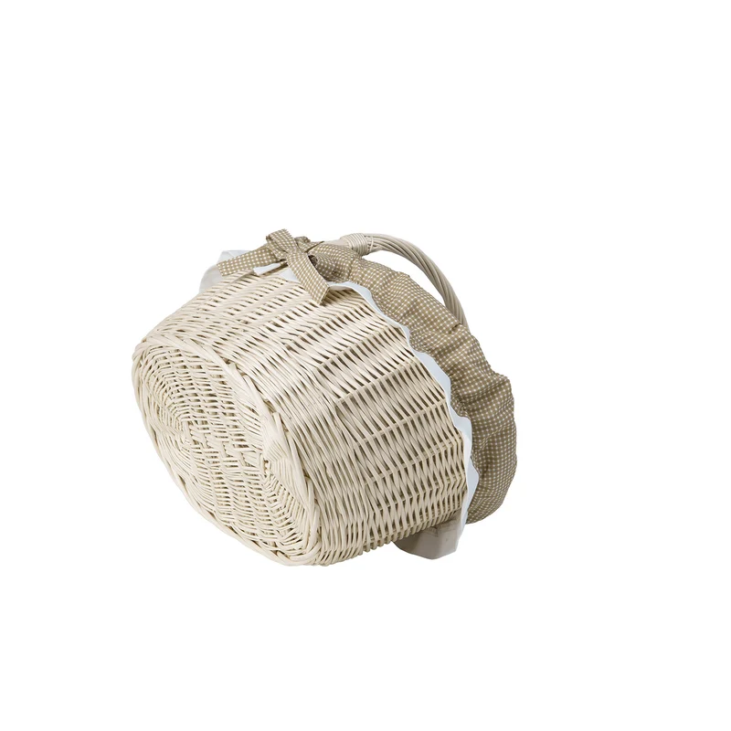 Walerissa wicker shopping basket with beige trim, with a handle TheWickerStories