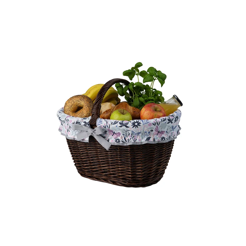 Walerissa wicker shopping basket with gray trim, with handle TheWickerStories