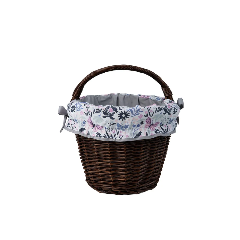 Walerissa wicker shopping basket with gray trim, with handle TheWickerStories
