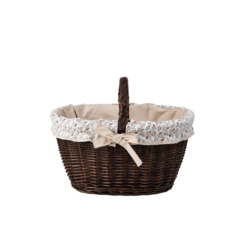 Walerissa wicker shopping basket with beige trim and TheWickerStories handle
