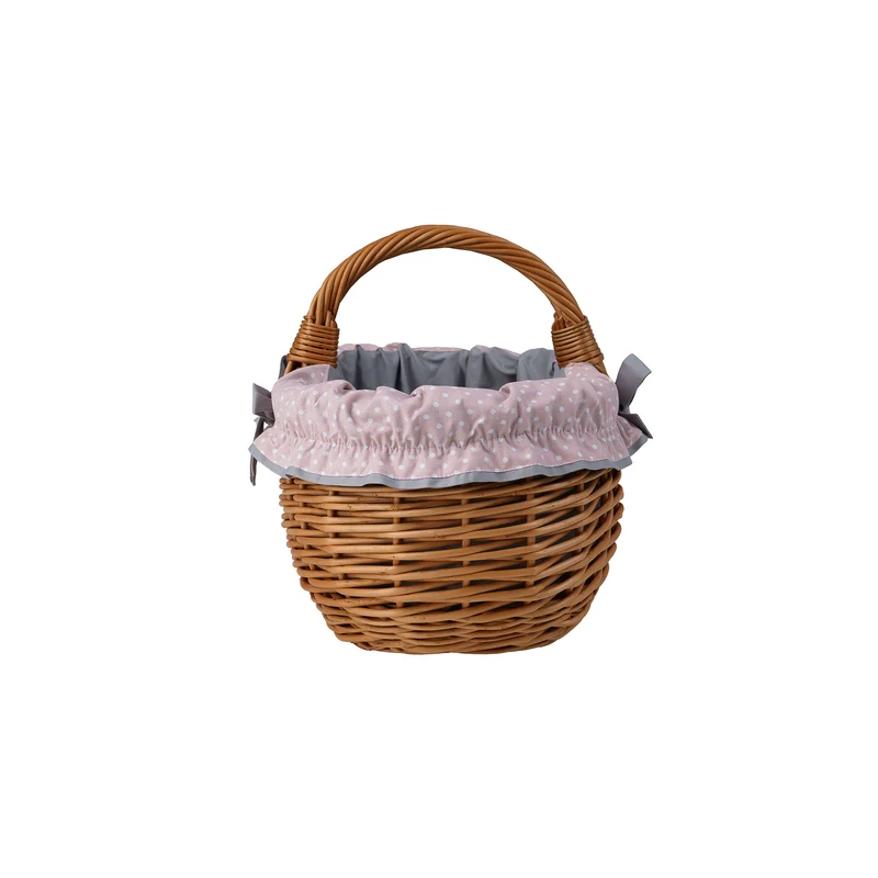 Felis wicker shopping basket with gray trim and handle TheWickerStories