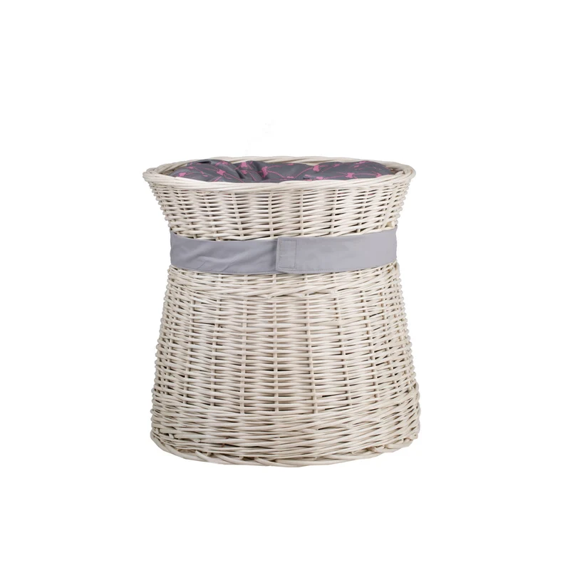 Eralis two-level wicker cat house with cushions and a bow TheWickerStories
