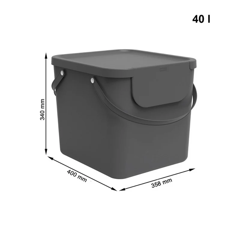 3er Set - ALBULA Recycling Müllsystem 40L - Anthrazit
