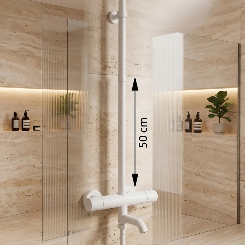 Verlängerung für Dusche 50 cm Weiß