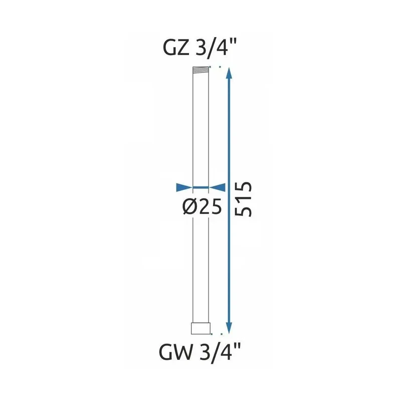 Verlängerung für Dusche 50 cm Weiß