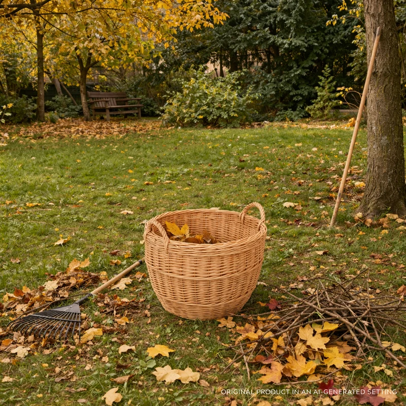 Viloria wicker garden basket for planting and decoration, with handles TheWickerStories