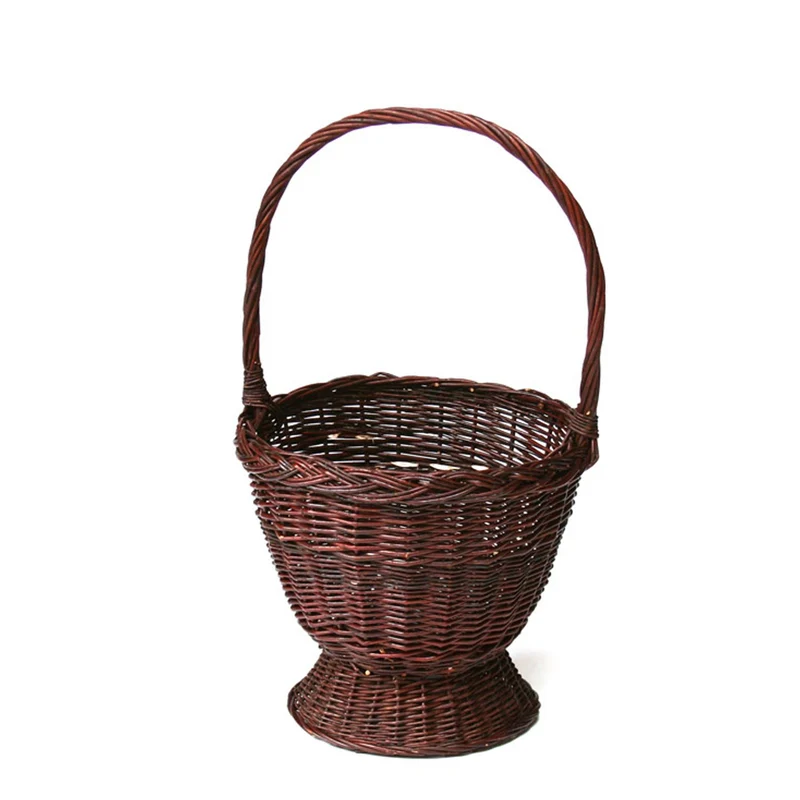 Zemira wicker garden basket for flowers and herbs, with handle TheWickerStories