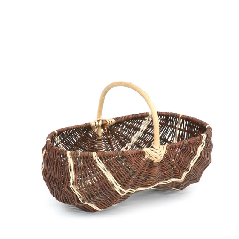Vela wicker garden harvest basket with handle TheWickerStories