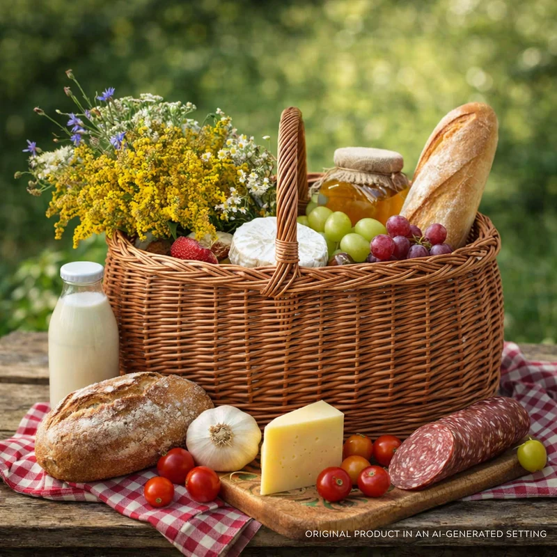 Wendissa wicker shopping basket, mushroom and picnic basket, decorative gift basket TheWickerStories