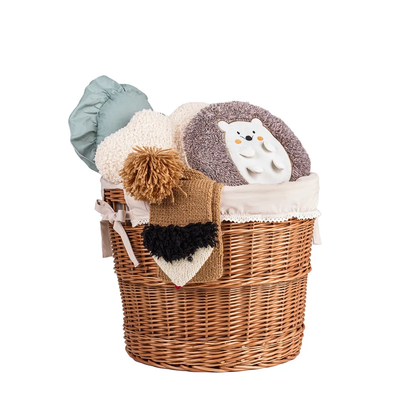 Balvina wicker baguette basket for bread display with beige trim TheWickerStories