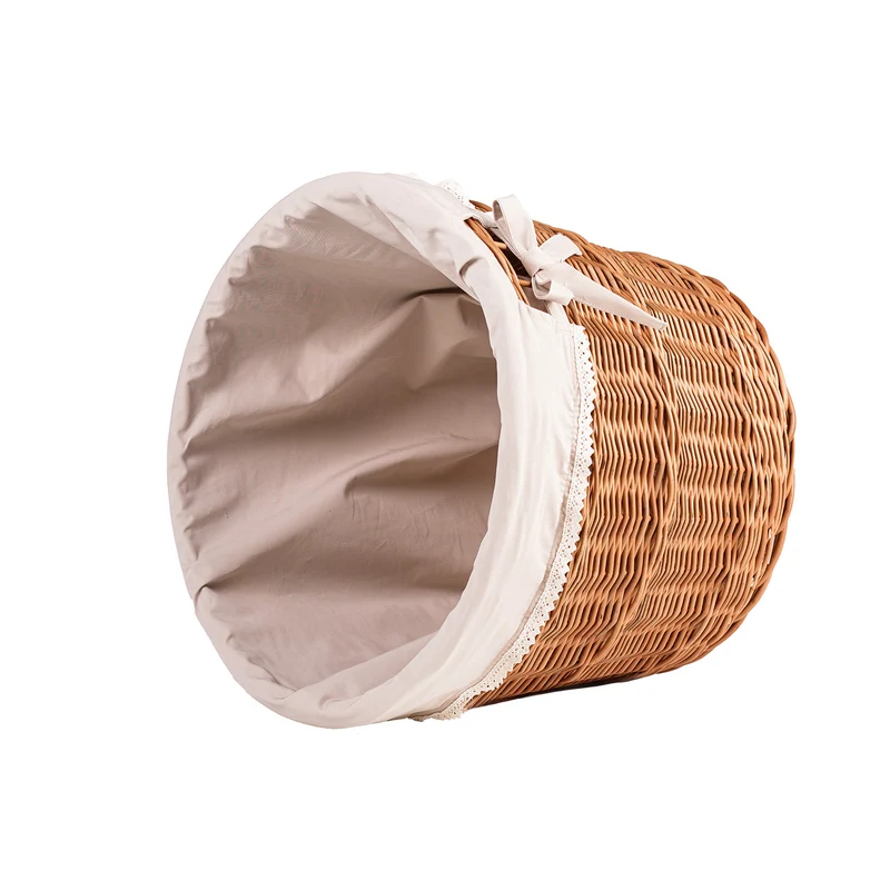 Balvina wicker baguette basket for bread display with beige trim TheWickerStories