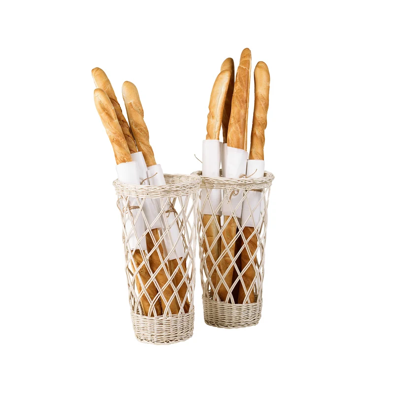 Belvora wicker baguette display baskets, set of 2 TheWickerStories