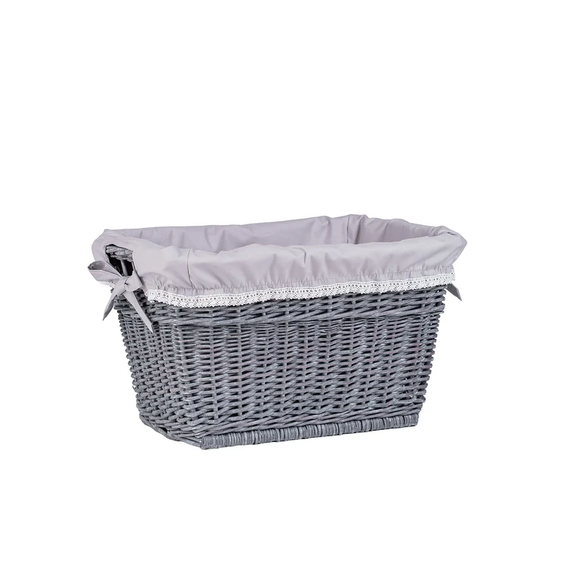 Mivella wicker storage basket with gray trim TheWickerStories