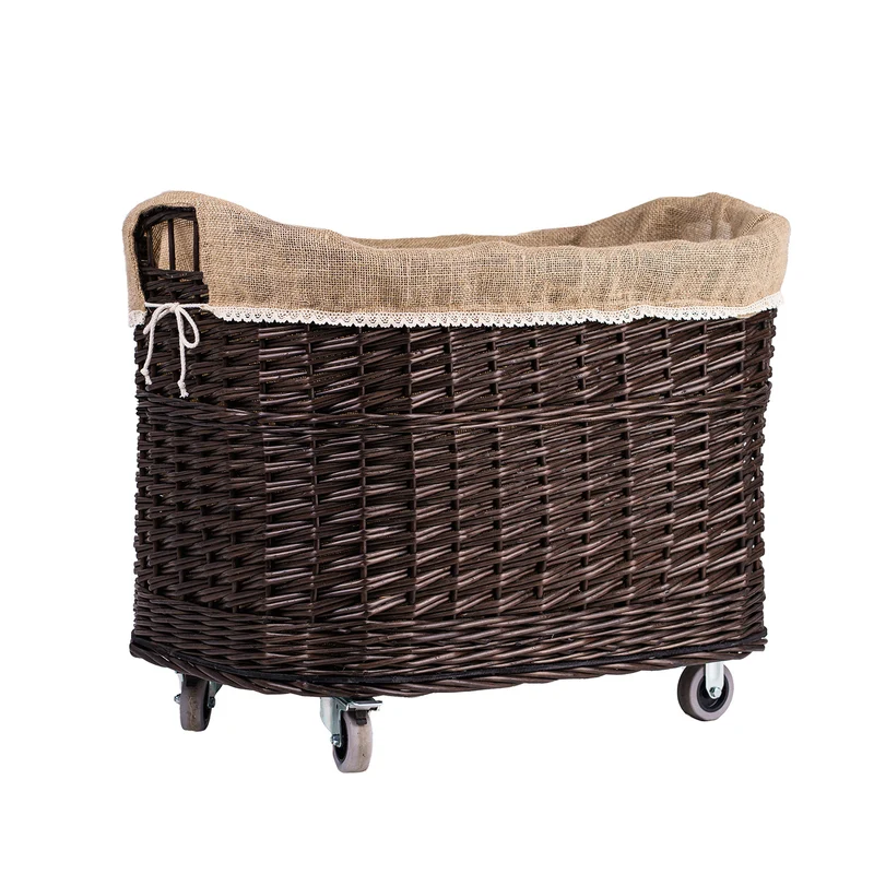 Tivor large rectangular portable storage basket, wicker display basket with jute trim TheWickerStories