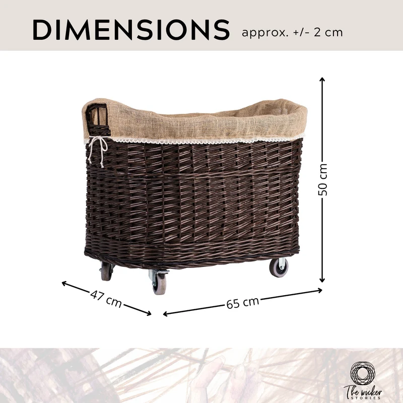 Tivor large rectangular portable storage basket, wicker display basket with jute trim TheWickerStories