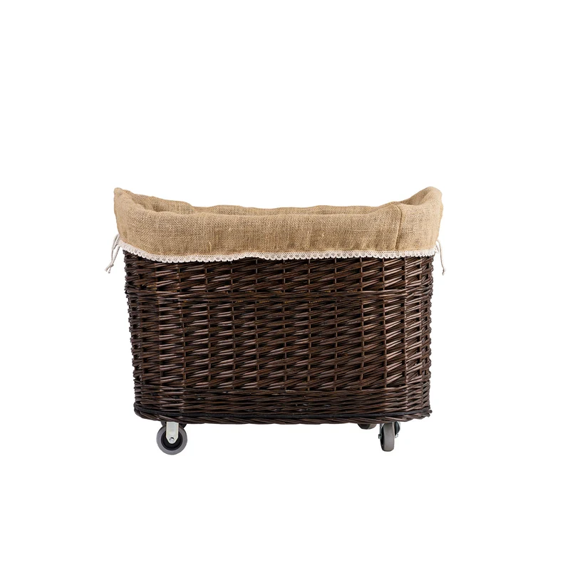 Tivor large rectangular portable storage basket, wicker display basket with jute trim TheWickerStories